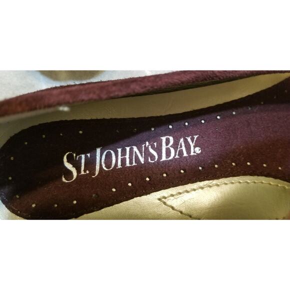 St John's Bay Career Casual Business Women's 6M Burgundy Suede Leather Loafer PO - Picture 7 of 7